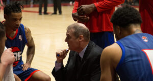 Mark Dannhoff in huddle