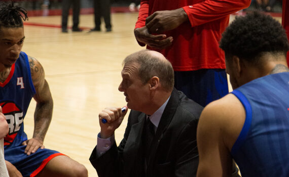 Mark Dannhoff in huddle